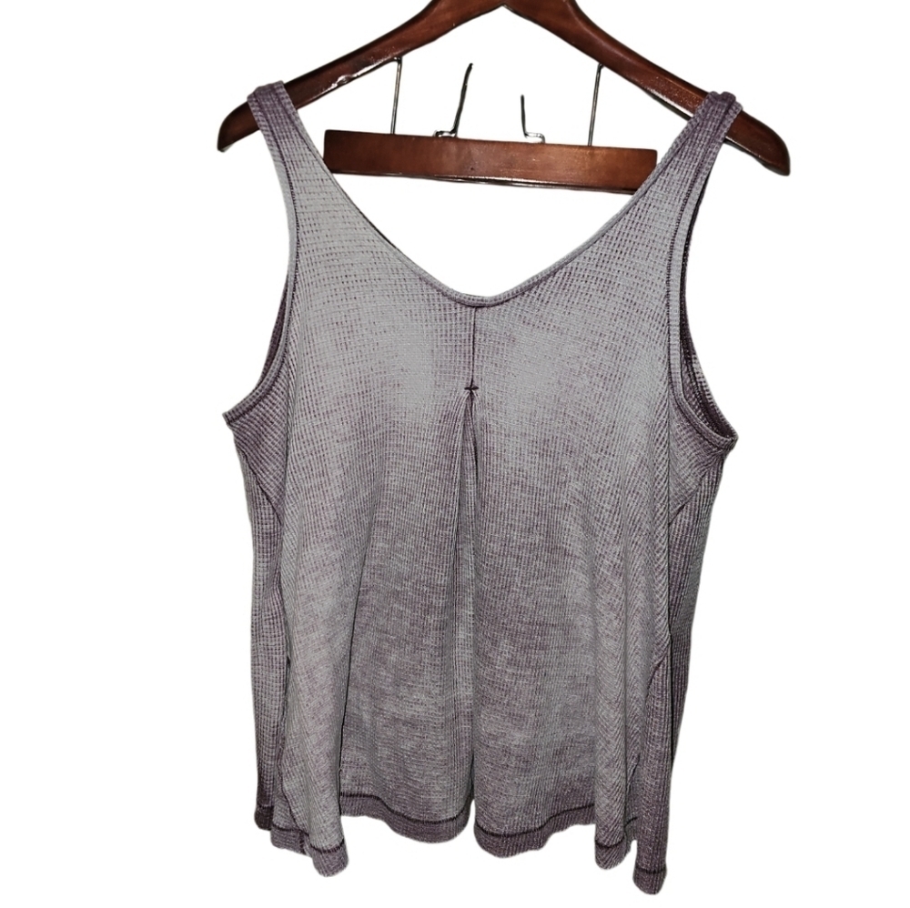 Free People We The Free Purple Waffle Knit Tank Oversized XL Cottagecore Fairy - Picture 2 of 10